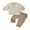 Khaki, variant on Toddler Baby Boy Clothes Solid Color Cotton Linen Short Sleeve Henley Shirts and Long Pants 2Pcs Summer Outfits Set