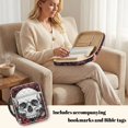 thumbnail image 3 of ZUXONGSY Rose Skull Print Bible Cover for Women Quilted Bible Protector Sturdy Christian Gift with Handle ChuZU Bag for Daily Use, 3 of 7