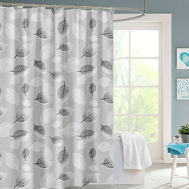 Cortina de ducha de baño con forro impermeable de EVA y ojales reforzados | Gris caqui, 187 x 187 cm | Incluye ganchos de instalación sin agujeros | Multiusos para baño, dormitorio, mampara y ventana