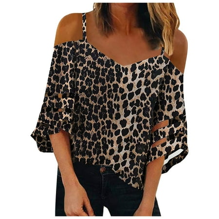 

QYZEU Shelf Bra Any Day Women Shirt3/4 Bell Sleeve Casual Stylish Top Shirts