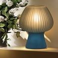 thumbnail image 3 of Mushroom Lamp - Dimmable Small Table Lamp with Glass Shade, Perfect for Living Room, Bedroom, and Home Decor - Blue (Includes Bulb), 3 of 8
