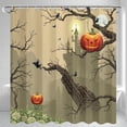 thumbnail image 1 of Whimsical Rideau de Douche Halloween avec Scène de Forêt Effrayante Souriante, 1 of 4
