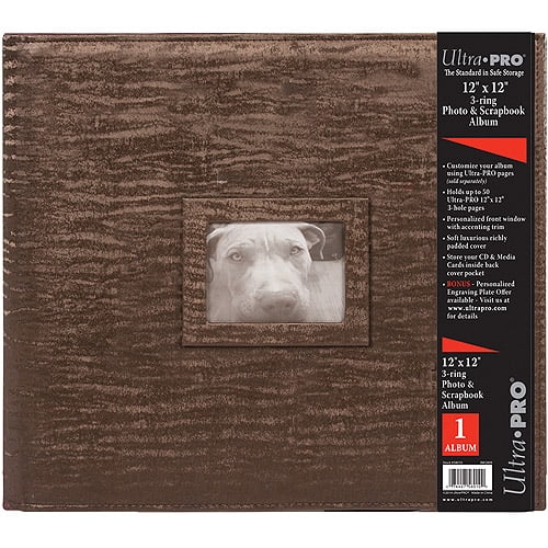 3Ring Photo and Scrapbook Album, Brown, 12" x 12"