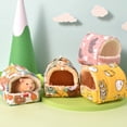 thumbnail image 4 of LYMAYTER Hamster Warm Cute Cartoon Pattern Guinea Pig House Comfortable Hamster Hideout for Small Animals, 4 of 7