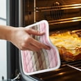 thumbnail image 3 of Pink Wood Grain Pot Holders for Kitchen Heatproof Potholder, 3 Pack Brown Vintage Mottled Country Stripes Hot Pads Multipurpose Oven Pads Cloth Potholders Trivet for Cooking Baking, 3 of 8