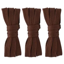 3pair Double Layers Flat Shoelaces Brown for Sneakers Boots 24 36 45 54 63 Inch