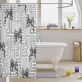 thumbnail image 3 of Manfei Modern Leopard Bowtie Shower Curtain 72Wx72L,Geometric Retro Bathroom Curtain, 3 of 5