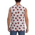 thumbnail image 4 of Balery Red Ladybugs On Black Dotted Camisetas sin mangas para hombre, absorbe la humedad y protege contra el mal olor.-Medium, 4 of 7