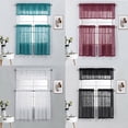 thumbnail image 6 of 3 Piece Rod Pocket Linen Semi Sheer Kitchen Window Curtain Tiers and Valance Set, 6 of 6