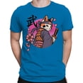 thumbnail image 2 of Smartprints Samurai Cat with Katana Men's T-Shirt Sapphire, Cotton, S, 2 of 4