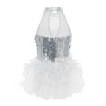 thumbnail image 2 of iEFiEL Kids Girls Sequins Leotard Mesh Ruffles Ballet Jazz Dance Costume White-B 10, 2 of 7