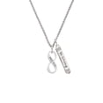 thumbnail image 2 of Delight Jewelry Silvertone Philippians 4:13 Infinity Sign Silvertone Be Strong and Courageous Bar Charm Necklace, 23", 2 of 4