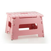StepSafe? Non Slip Folding Step Stool For Kids and Adults with Handle- 9 in Height, Holds up to 300 Lb! (pink) by StepSafe