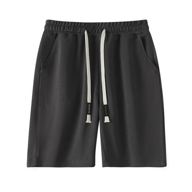 Styesk Mens Shorts Men Leisure Versatile Solid Color Pocket Drawstring Elasticity Waist Shorts