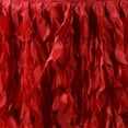 thumbnail image 6 of Efavormart 21ft Enchanting Curly Willow Taffeta Table Skirt for Kitchen Dining Catering Wedding Birthday Party Events - Red, 6 of 6