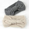 thumbnail image 5 of Wancir 4 Pack Winter Knit Headbands Twist Cable Head Wraps Fuzzy Lined Headband Knotted Crochet Turban Thick Ear Warmer Elastic Hair Band Accessories for Girls Women, 5 of 9