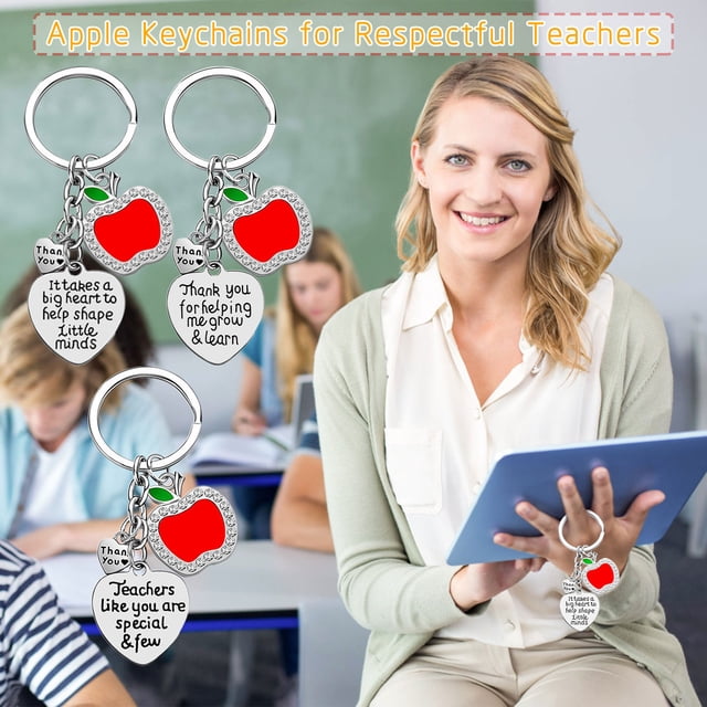 PVCS Teacher Keychain Graduation Gifts 2021 Heart Charm Teacher Appreciation Gift