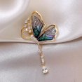 thumbnail image 6 of Eoperou 1 Pair Elegant Butterflies Shape Brooch Shiny Rhinestones Tassel Pin Waterdrop Pendant Badge Clothes Hats Bags Accessory, 6 of 7