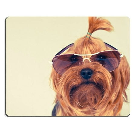 

POPCreation Yorkshire terrier portrait in pink sunglasses looking at camera Mouse pads Gaming Mouse Pad 9.84x7.87 inches