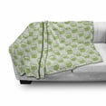 thumbnail image 3 of Green Soft Flannel Fleece Throw Blanket, Holiday Theme with Foamy Beer Glasses Celebration Fun Doodle Pattern Design, Cozy Plush for Indoor and Outdoor Use, 70" x 90", Apple Green White, by Ambesonne, 3 of 6