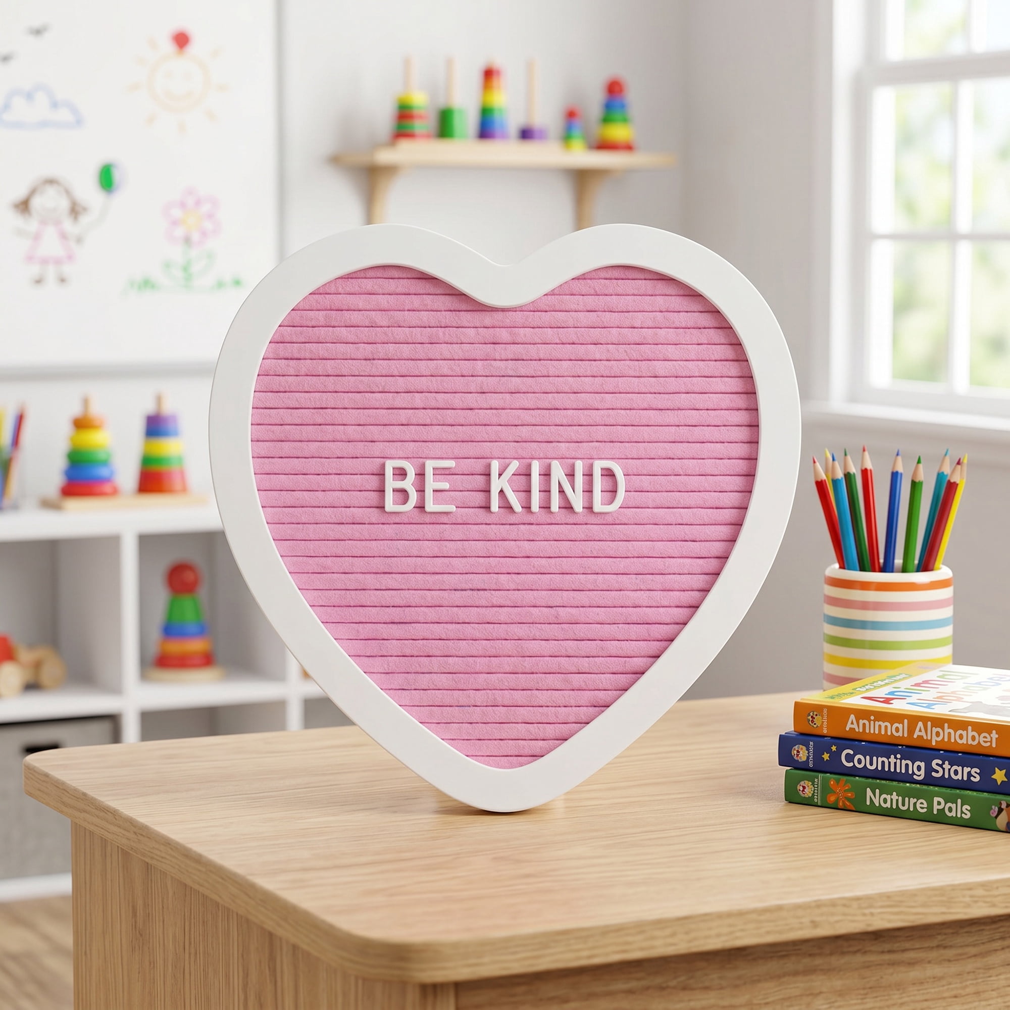 Unique Bargains Heart Shaped  Message Board for Decor Gift Pink 10.23"L x 10.03 x 10.2"H
