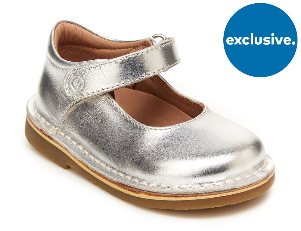 stride rite mary jane silver