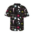thumbnail image 3 of Balery Colorful Geometry Print Men's Hawaiian Shirts Short Sleeve Beach Shirt Relaxed Fit Vacation Button Down Shirts-, 3 of 9