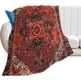 thumbnail image 2 of Heriz Antique Vintage Boho Persian Carpet Flannel Fleece Throw Blankets 50"X40" Lightweight Fluffy Winter Fall Blanket Cozy Soft Fuzzy Plush Home Decor for Couch Bed Sofa Bedroom Living Room Travel, 2 of 6