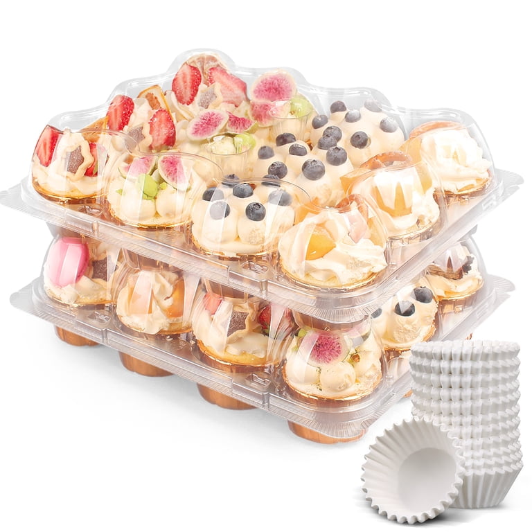 LotFancy 12-Cavity Cupcake Carriers, 12-Pack with Dome Lids photo 5