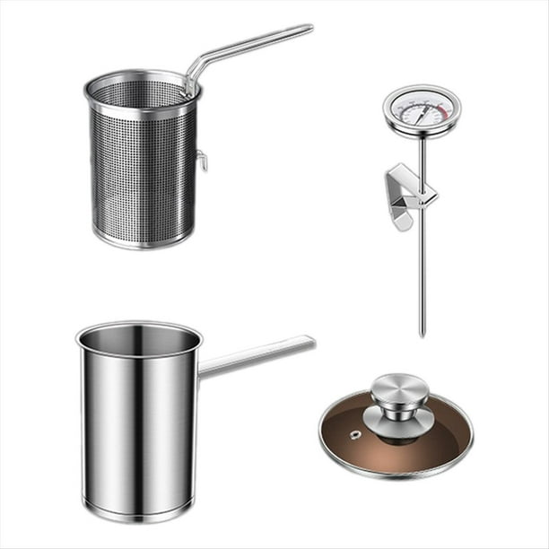 Olla Gruesa para Freidora, Freidora PequeñA de Acero Inoxidable, Colador de Pasta, Cesta, Colador de Comida Frita de Pollo