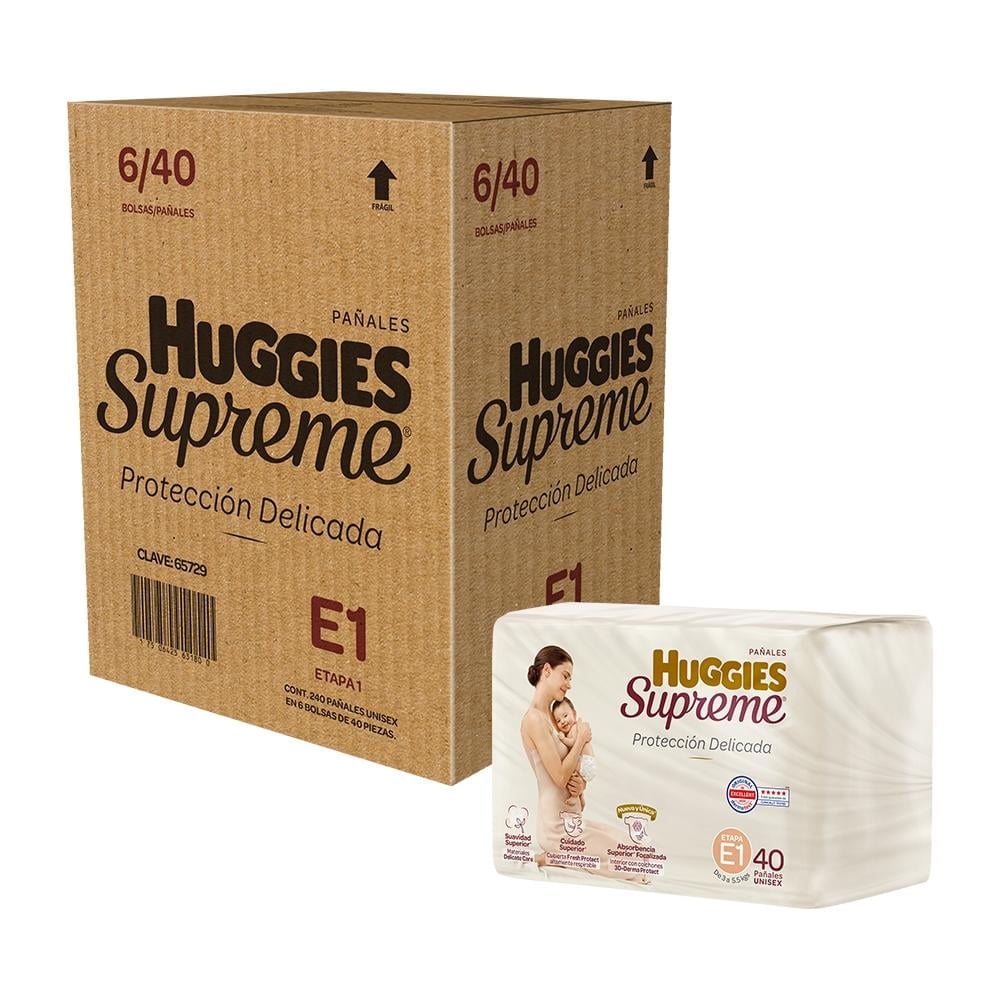 Pañales Huggies Supreme etapa unisex 240 piezas Walmart en línea
