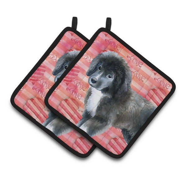Caroline's Treasures Newfoundland Puppy Love Pair of Pot Holders