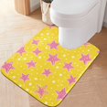 thumbnail image 2 of Yayeee Bath Rug for Bathroom Floor Non Slip Rectangle Fluffy Soft Absorbent Mat, 16"x24", Big Pink Stars Pattern, 2 of 7