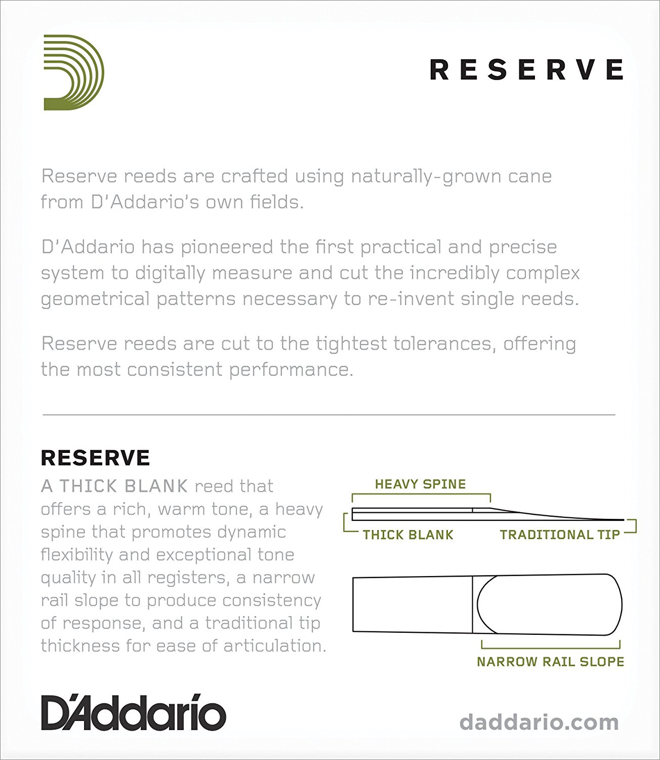D'Addario Reserve Alto Saxophone Reeds, Strength 3.5, 10-pack