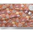 thumbnail image 2 of Soimoi Orange Moss Georgette Fabric Crab,Shell & Coral Ocean Print Fabric by Yard 42 Inch Wide, 2 of 3
