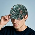 thumbnail image 5 of Botanical Baseball Cap, Comfortable Fit Washed Dad Hat with Tropical Floral and Exotic Print, Lightweight Performance Hat for Summer Running and Daily Use, 5 of 6