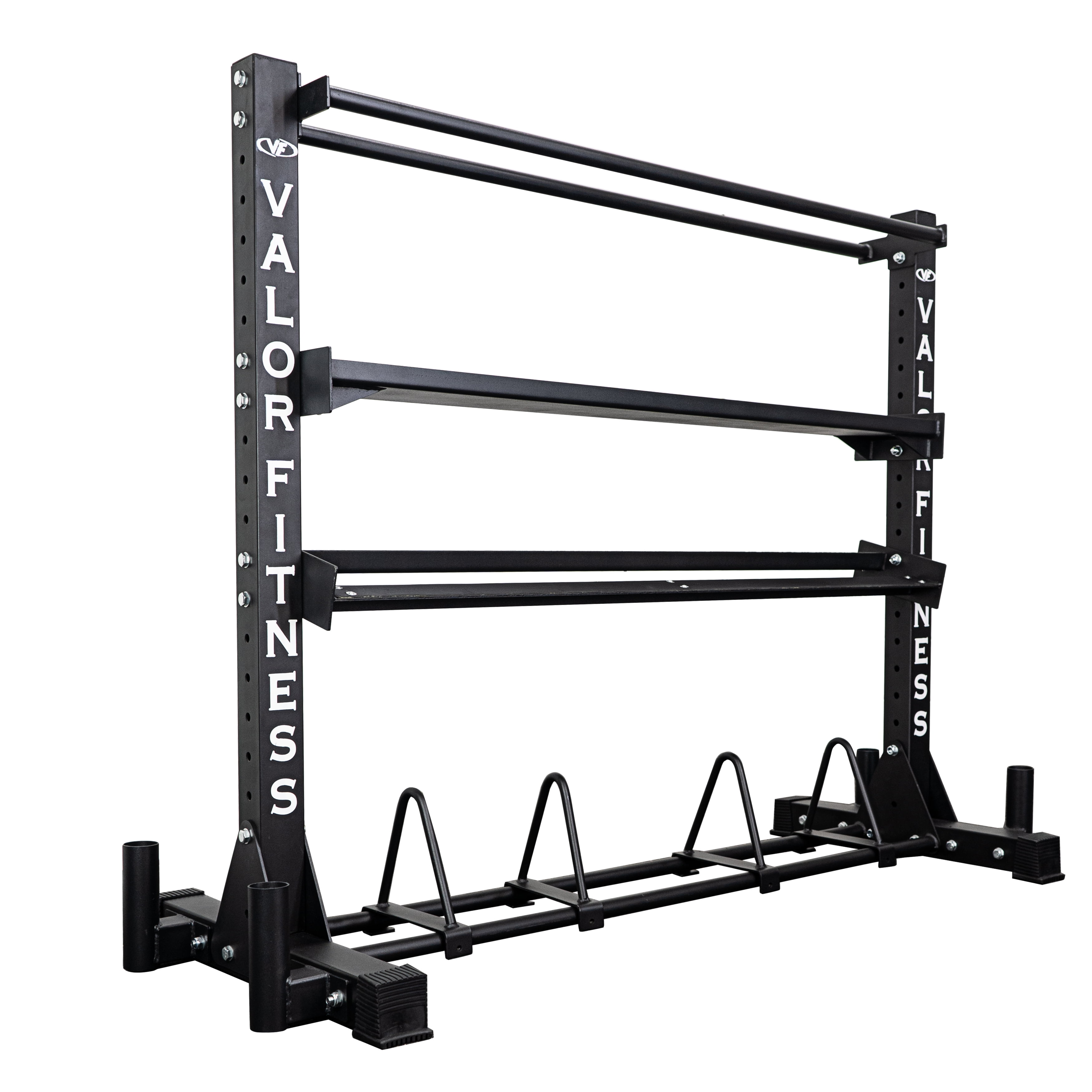 Valor Fitness BG62 Combo Weight Storage Rack, 4Tier Weight Rack for