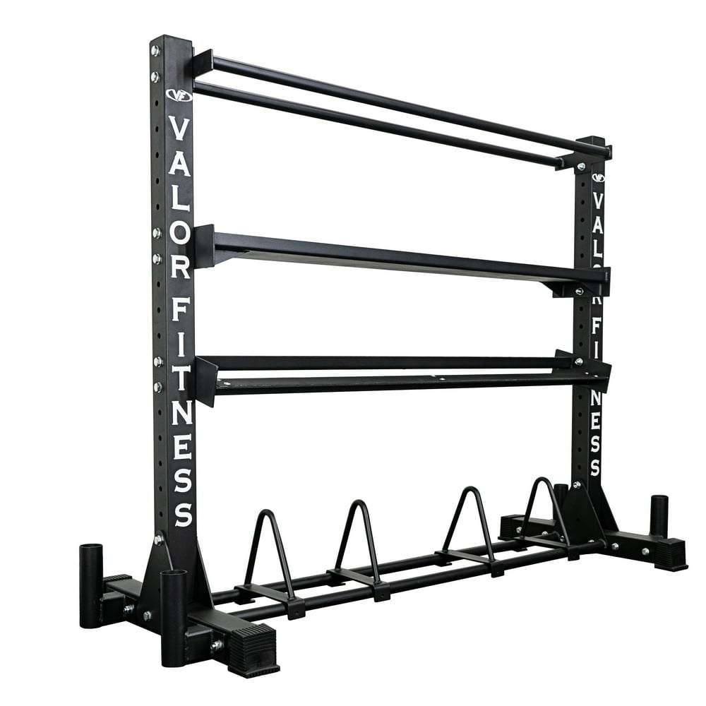 Valor Fitness BG62 Combo Weight Storage Rack, 4Tier Weight Rack for