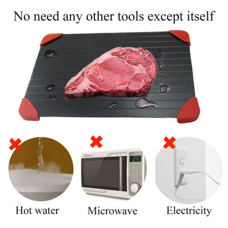 

Fast Defrosting Tray Thaw Food Meat Fruit Quick Defrosting Plate Board Defrost Tray with 4PCS Silicone Pad