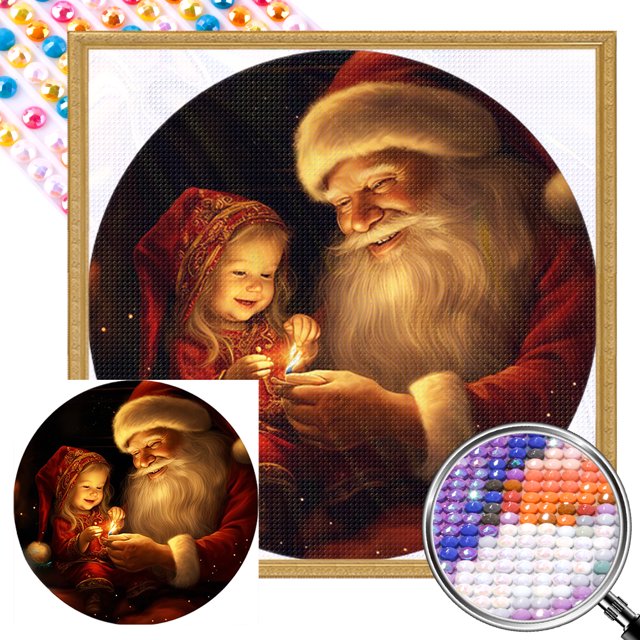 AB 5D DIY Taladro Papá Noel Y Niña 35x35cm