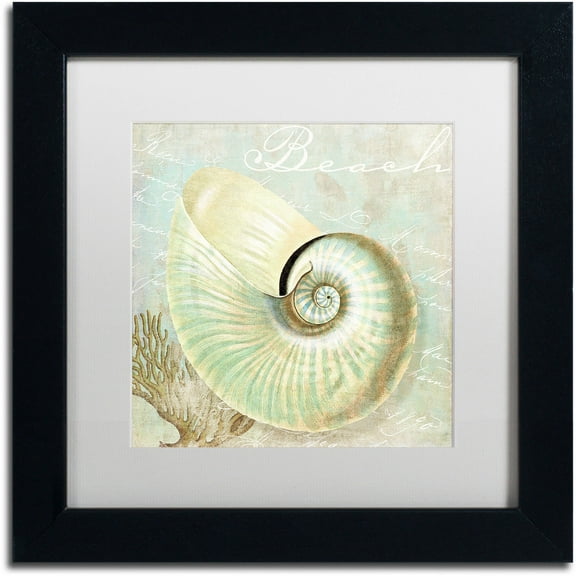 Trademark Fine Art "Turquoise Beach IV" Canvas Art by Color Bakery White Matte, Black Frame