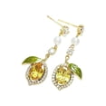 thumbnail image 1 of Pendientes de diamantes de imitación,Pendientes de limón con diamantes de imitación para mujer,dijes sencillos,Pendientes de joyería de moda para San Valentín y cumpleaños,Pendientes de, 1 of 8
