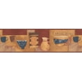 thumbnail image 2 of Coffee Cups Beans Sugar Brown Kitchen Bar Wallpaper Border Retro Design, Roll 15' x 7'', 2 of 3
