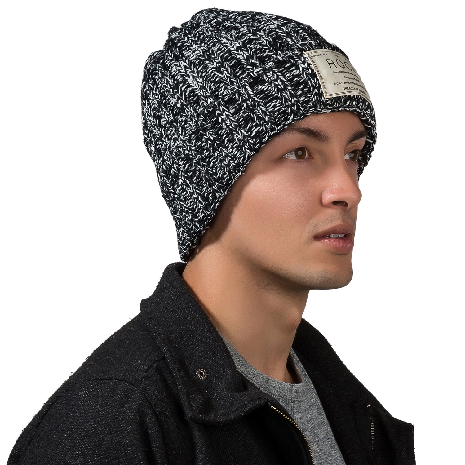 Women's Pompom Rock Knit Autumn Winter Beanie [One Size Fits Most]