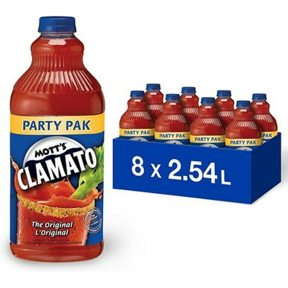 Mott's Clamato The Original, Caesar Cocktail Mix, 2.54 L Bottle, Pack of 8