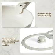 MCQ Cookware Set, 12-Piece Nonstick Pot and Pan Set with Detachable Handles, Induction Compatible & Oven Safe, Beige