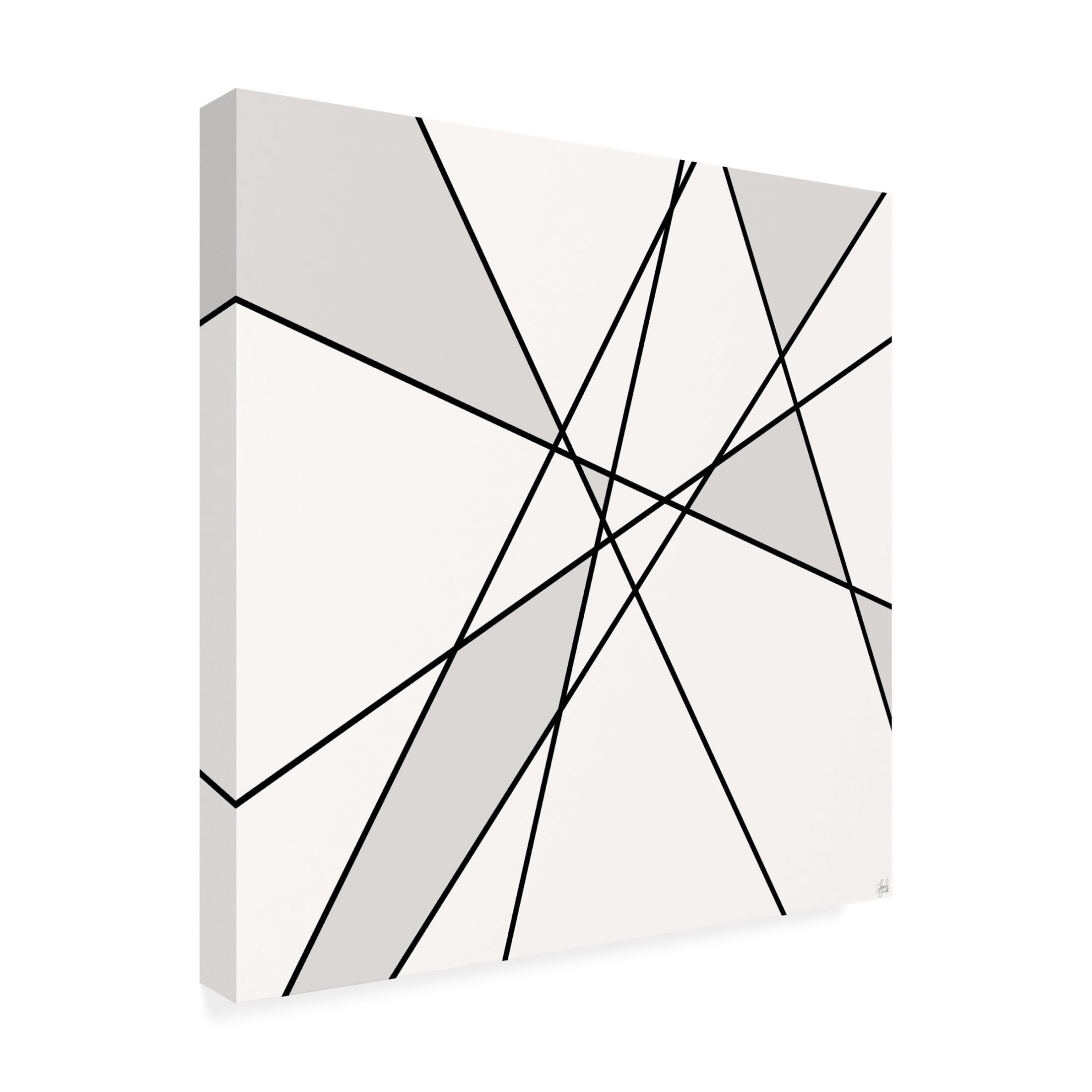 Canvas Wall Art - Line and Brush 'Line and Off White 1' Wall Art for Living Room, Bedroom, or Office Décor by Trademark Fine Art - 24 x 24 Inches
