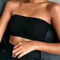 thumbnail image 6 of Jinhomg Women Bandeau Bra Padded Strapless Bralette Bra Seamless Bandeau Tube Top Bra Black Free Size, 6 of 7