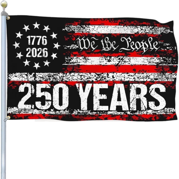 250th Anniversary USA Flag 3x5 Ft, US Birthday Flag for Outside, American Flag Single Sided, Patriotic 4th of July Decor for Yard & Front Porch