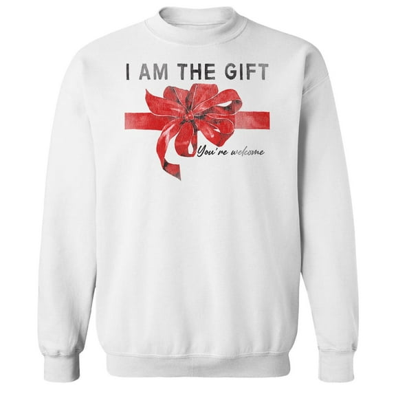 Haywood & Main I Am The Gift Graphic White Men's Cotton Pullover Sweatshirt